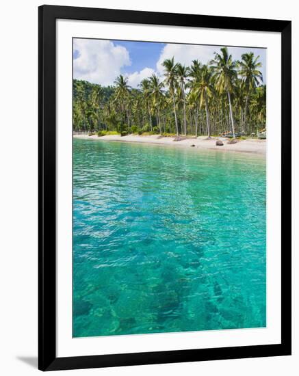 Palm Trees and Turquoise Water, Nippah Beach, Lombok, West Nusa Tenggara, Indonesia, Southeast Asia-Matthew Williams-Ellis-Framed Photographic Print