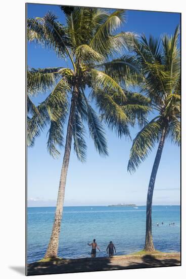 Palm trees, Anse Vata beach, Noumea, New Caledonia, Pacific-Michael Runkel-Mounted Photographic Print