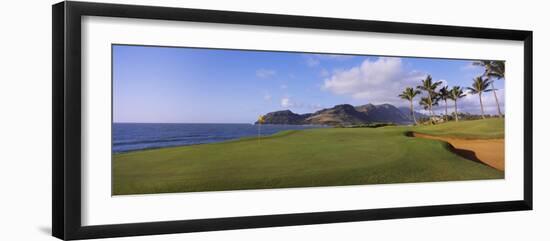 Palm Trees at Seaside, Kiele Course, Number 13, Kauai Lagoons Golf Club, Lihue, Hawaii, USA-null-Framed Photographic Print