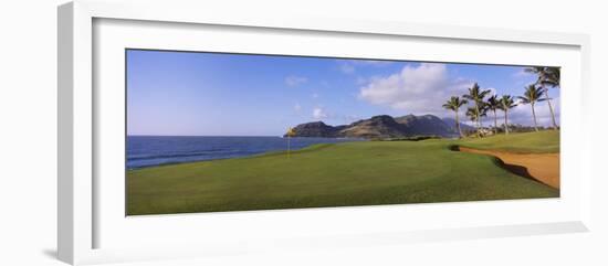 Palm Trees at Seaside, Kiele Course, Number 13, Kauai Lagoons Golf Club, Lihue, Hawaii, USA-null-Framed Photographic Print