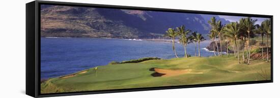 Palm Trees at Seaside, Kiele Course, Number 13, Kauai Lagoons Golf Club, Lihue, Hawaii, USA-null-Framed Stretched Canvas