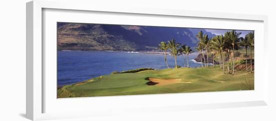 Palm Trees at Seaside, Kiele Course, Number 13, Kauai Lagoons Golf Club, Lihue, Hawaii, USA-null-Framed Photographic Print