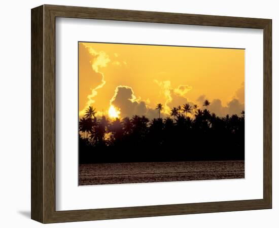 Palm Trees at Sunset, Bora Bora, French Polynesia-Art Wolfe-Framed Photographic Print