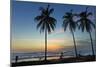 Palm Trees at Sunset on Playa Guiones Surf Beach at Sunset-Rob Francis-Mounted Photographic Print