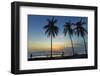 Palm Trees at Sunset on Playa Guiones Surf Beach at Sunset-Rob Francis-Framed Photographic Print