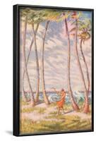 Palm Trees Blowing in the Wind-null-Framed Art Print
