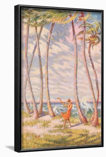 Palm Trees Blowing in the Wind-null-Framed Art Print