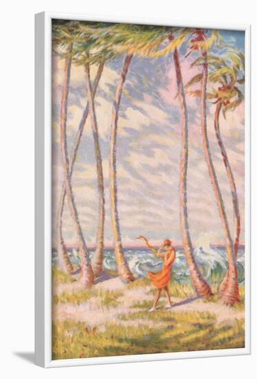 Palm Trees Blowing in the Wind-null-Framed Art Print