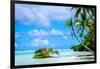 Palm trees edging, Scout Park Beach, Cocos (Keeling) Islands, Indian Ocean, Asia-Lynn Gail-Framed Photographic Print