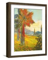 Palm Trees, Grapefruit-null-Framed Art Print