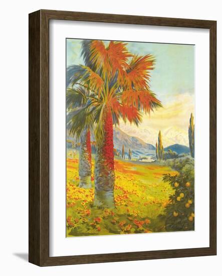 Palm Trees, Grapefruit-null-Framed Art Print