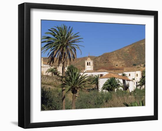 Palm Trees, Houses and Church at Betancuria, on Fuerteventura in the Canary Islands, Spain, Europe-Lightfoot Jeremy-Framed Photographic Print