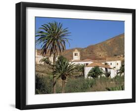 Palm Trees, Houses and Church at Betancuria, on Fuerteventura in the Canary Islands, Spain, Europe-Lightfoot Jeremy-Framed Photographic Print