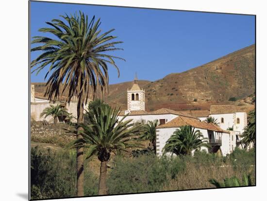Palm Trees, Houses and Church at Betancuria, on Fuerteventura in the Canary Islands, Spain, Europe-Lightfoot Jeremy-Mounted Photographic Print