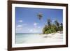 Palm trees lean over white sand, under a blue sky, on Bandos Island in The Maldives, Indian Ocean,-Stuart Forster-Framed Photographic Print