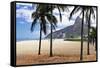 Palm Trees on Ipanema Beach-George Oze-Framed Stretched Canvas