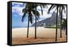 Palm Trees on Ipanema Beach-George Oze-Framed Stretched Canvas
