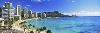 Palm Trees on the Beach, Diamond Head, Waikiki Beach, Oahu, Honolulu, Hawaii, USA-null-Stretched Canvas