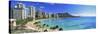Palm Trees on the Beach, Diamond Head, Waikiki Beach, Oahu, Honolulu, Hawaii, USA-null-Stretched Canvas