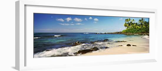 Palm Trees on the Beach, Waimea Bay, Oahu, Hawaii, USA-null-Framed Photographic Print