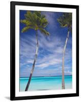 Palm Trees on Tropical Beach, Maldives, Indian Ocean, Asia-Sakis Papadopoulos-Framed Photographic Print