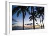 Palm Trees on Waikiki Beach, Oahu, Hawaii, United States of America, Pacific-Michael-Framed Photographic Print