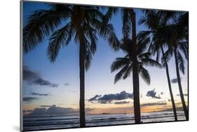 Palm Trees on Waikiki Beach, Oahu, Hawaii, United States of America, Pacific-Michael-Mounted Photographic Print