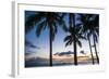 Palm Trees on Waikiki Beach, Oahu, Hawaii, United States of America, Pacific-Michael-Framed Photographic Print