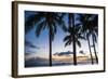 Palm Trees on Waikiki Beach, Oahu, Hawaii, United States of America, Pacific-Michael-Framed Photographic Print