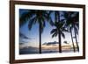 Palm Trees on Waikiki Beach, Oahu, Hawaii, United States of America, Pacific-Michael-Framed Photographic Print