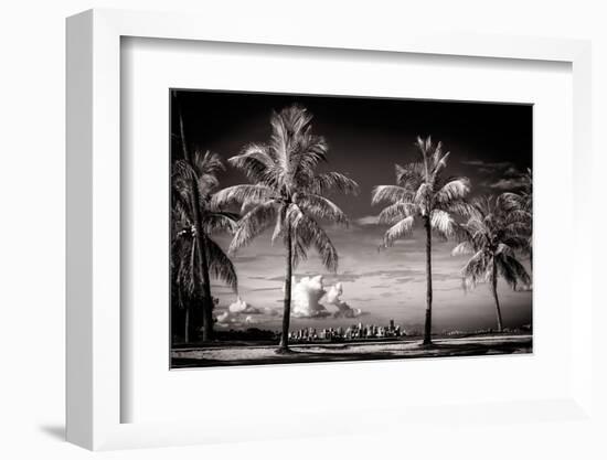 Palm Trees overlooking Downtown Miami - Florida-Philippe Hugonnard-Framed Photographic Print