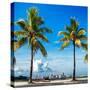 Palm Trees overlooking Downtown Miami - Florida-Philippe Hugonnard-Stretched Canvas