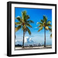 Palm Trees overlooking Downtown Miami - Florida-Philippe Hugonnard-Framed Photographic Print