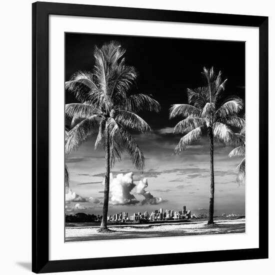 Palm Trees overlooking Downtown Miami - Florida-Philippe Hugonnard-Framed Photographic Print