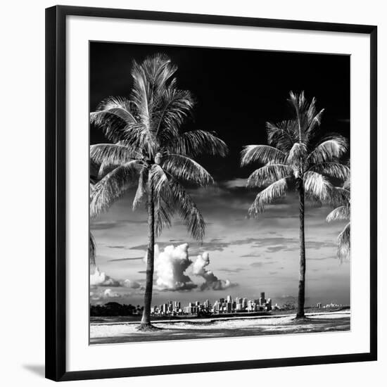 Palm Trees overlooking Downtown Miami - Florida-Philippe Hugonnard-Framed Photographic Print