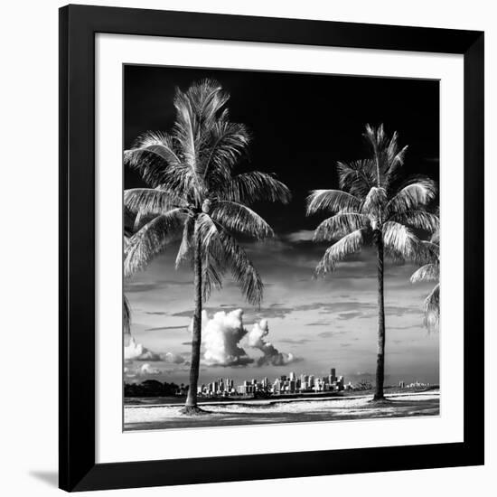 Palm Trees overlooking Downtown Miami - Florida-Philippe Hugonnard-Framed Photographic Print