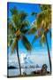 Palm Trees overlooking Downtown Miami - Florida-Philippe Hugonnard-Stretched Canvas