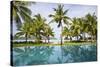 Palm Trees Reflect In The Pool At The Four Seasons Bora Bora-Karine Aigner-Stretched Canvas