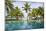 Palm Trees Reflect In The Pool At The Four Seasons Bora Bora-Karine Aigner-Mounted Photographic Print