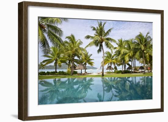 Palm Trees Reflect In The Pool At The Four Seasons Bora Bora-Karine Aigner-Framed Photographic Print