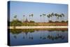 Palm Trees Reflected in the Moat of the Fortified Palace-Tuul-Stretched Canvas