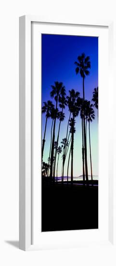 Palm Trees Silhouette at Sunrise, Santa Barbara, California, USA-null-Framed Photographic Print