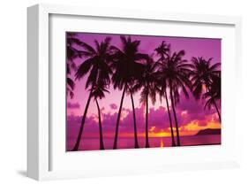 Palm Trees Silhouette Thailand-null-Framed Art Print