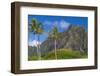 Palm Trees with Mountain Range in the Background, Tahiti, French Polynesia-null-Framed Photographic Print