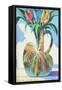 Palm vase with tulips, 2020 (oil on card)-Andrew Hewkin-Framed Stretched Canvas