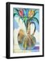 Palm vase with tulips, 2020 (oil on card)-Andrew Hewkin-Framed Giclee Print