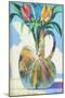 Palm vase with tulips, 2020 (oil on card)-Andrew Hewkin-Mounted Giclee Print