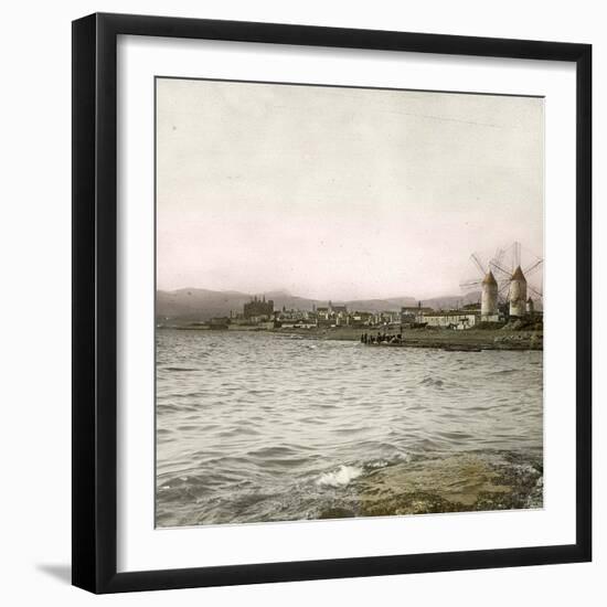 Palma (Island of Majorca, Balearics, Spain), the Suburb of Molinar Seen from the Sea, Circa 1895-Leon, Levy et Fils-Framed Giclee Print