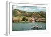 Palmer Lake, Colorado, View of a Couple in a Rowboat on the Lake-Lantern Press-Framed Art Print