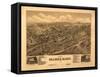 Palmer, Massachusetts - Panoramic Map-Lantern Press-Framed Stretched Canvas